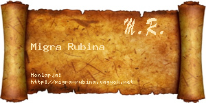 Migra Rubina névjegykártya